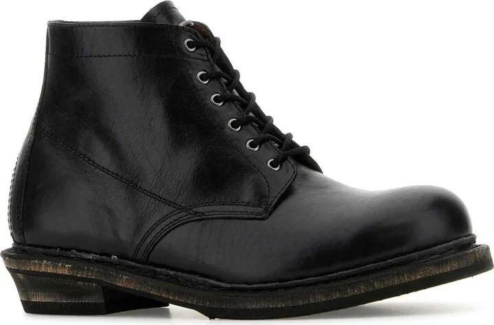 Black Leather Cortege Ankle Boots - Image 2