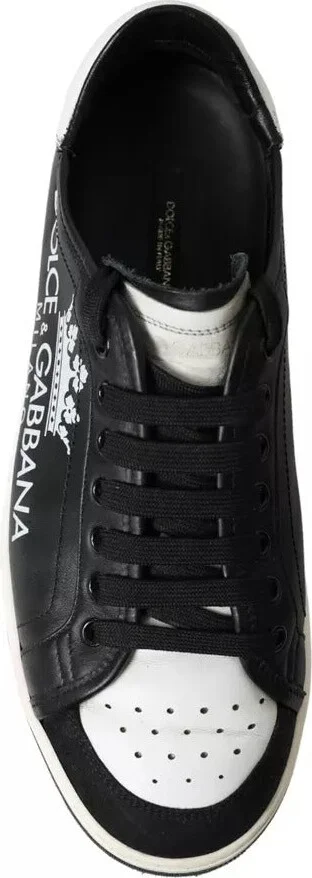Black Leather Crown Milano Men Sneakers Men's Shoes (Pre-Owned) - Image 2