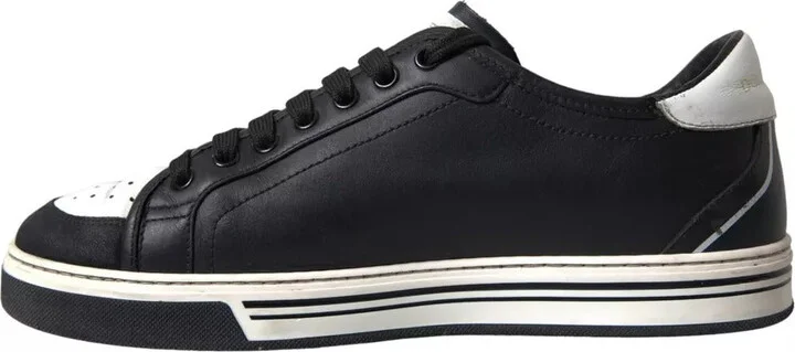 Black Leather Crown Milano Men Sneakers Men's Shoes (Pre-Owned) - Image 6