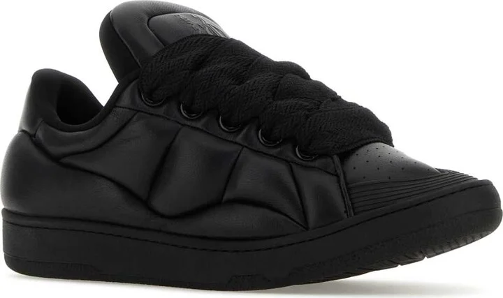 Black Leather Curb Xl Sneakers - Image 2