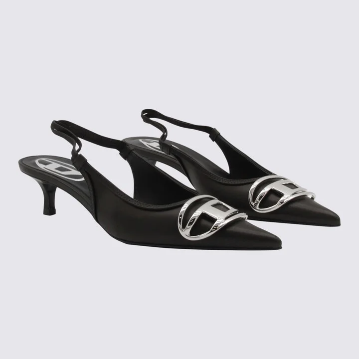 Black Leather D Venus Pumps - Image 2