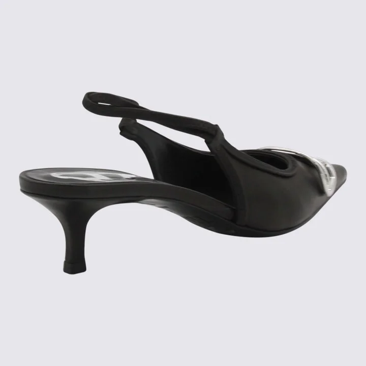 Black Leather D Venus Pumps - Image 3