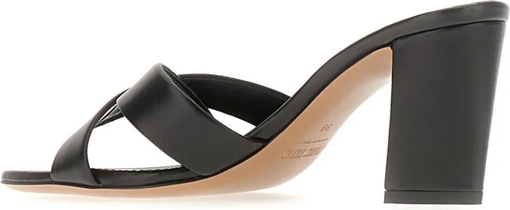 Black Leather Dafne Mules - Image 3