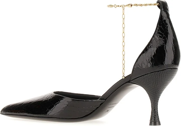 Black Leather Dana Pumps - Image 3