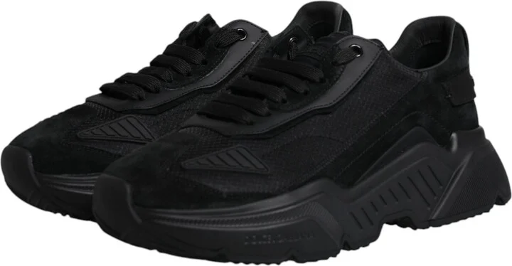 Black Leather Daymaster Low Top Sneakers Men's Shoes (Pre-Owned) - Image 4