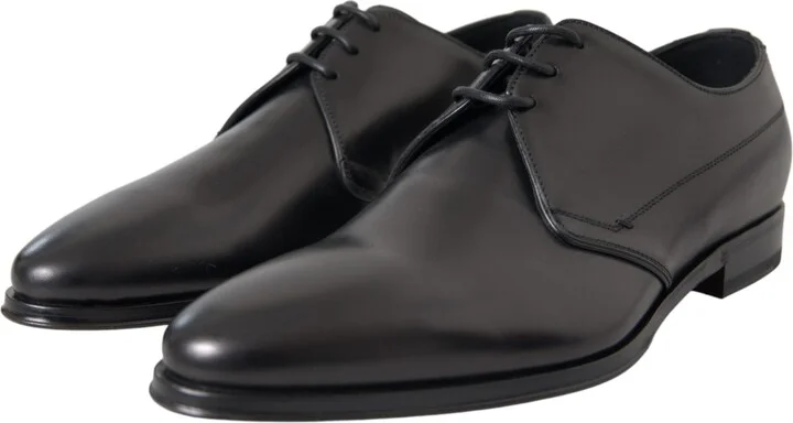 Black Leather Derby Formal Dress Men Men's Shoes - Image 3