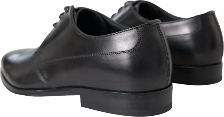 Black Leather Derby Formal Dress Men Men's Shoes - Image 4