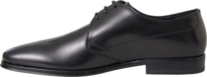 Black Leather Derby Formal Dress Men Men's Shoes - Image 5
