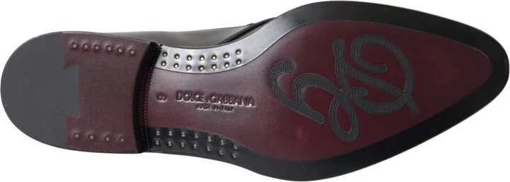 Black Leather Derby Formal Dress Men Men's Shoes - Image 6