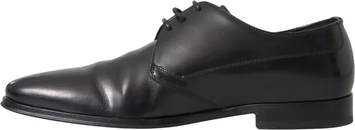Black Leather Derby Formal Dress Men Men's Shoes (Pre-Owned) - Image 4