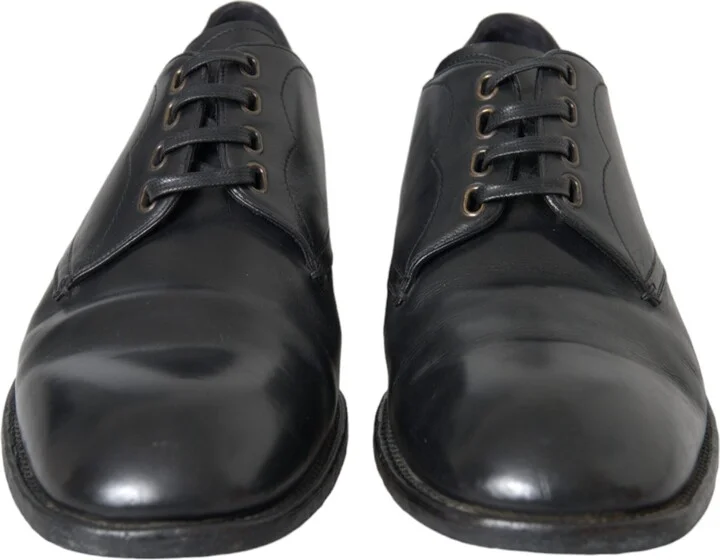 Black Leather Derby Formal Dress Men Men's Shoes (Pre-Owned) - Image 2