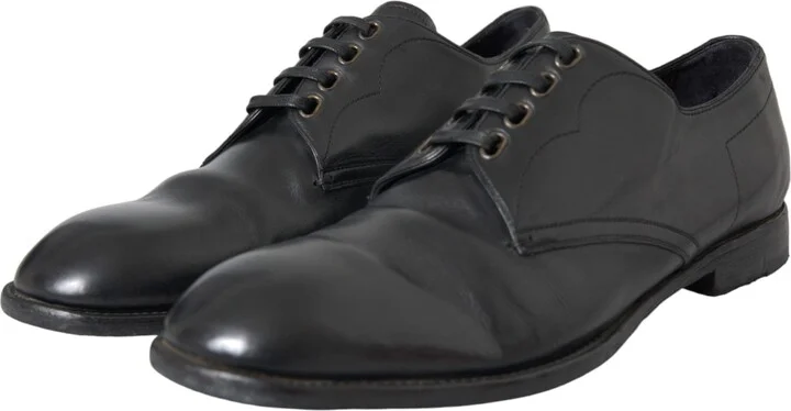 Black Leather Derby Formal Dress Men Men's Shoes (Pre-Owned) - Image 3
