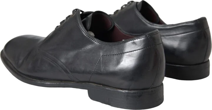 Black Leather Derby Formal Dress Men Men's Shoes (Pre-Owned) - Image 4