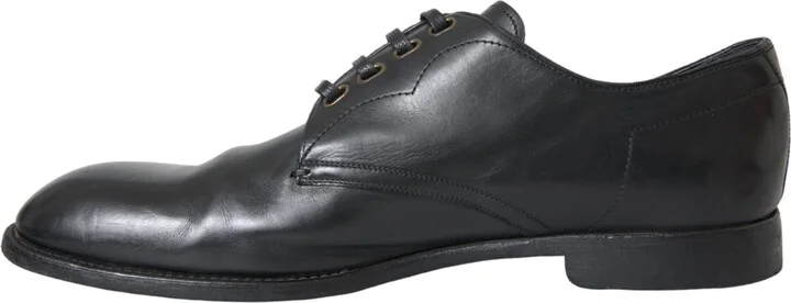 Black Leather Derby Formal Dress Men Men's Shoes (Pre-Owned) - Image 5