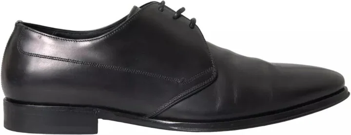 Black Leather Derby Formal Dress Men Men's Shoes (Pre-Owned)