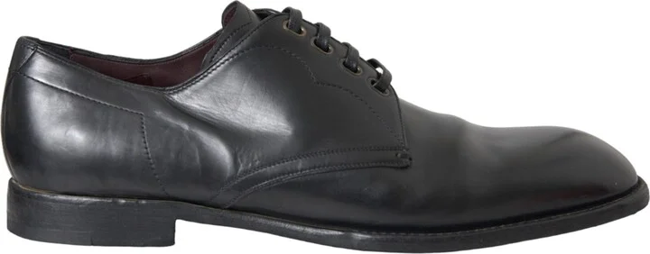 Black Leather Derby Formal Dress Men Men's Shoes (Pre-Owned)