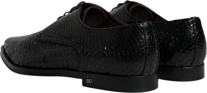 Black Leather Derby Formal Dress Men's Shoes (Pre-Owned) - Image 5