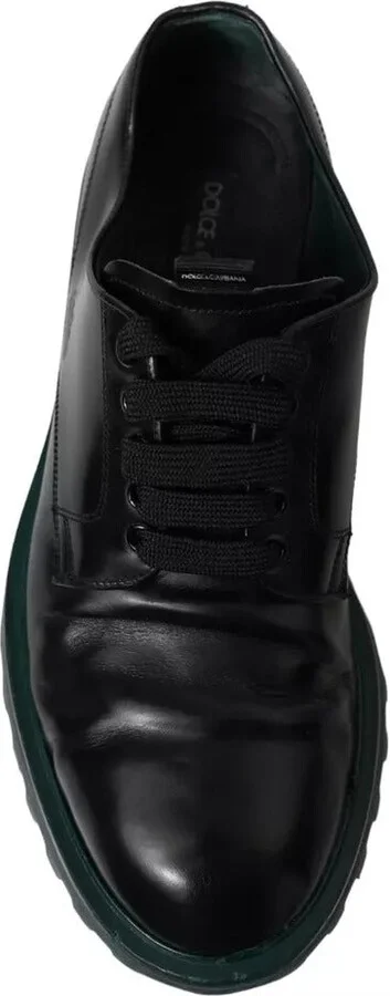 Black Leather Derby Formal Dress Men's Shoes (Pre-Owned) - Image 2