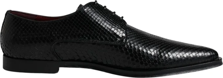 Black Leather Derby Formal Dress Men's Shoes (Pre-Owned)