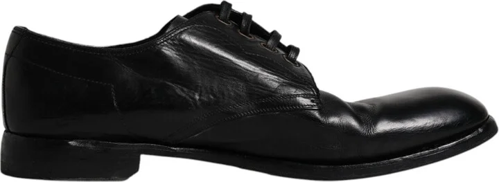 Black Leather Derby Formal Men Dress Men's Shoes (Pre-Owned)