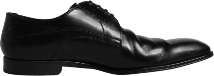 Black Leather Derby Formal Men Dress Men's Shoes (Pre-Owned)