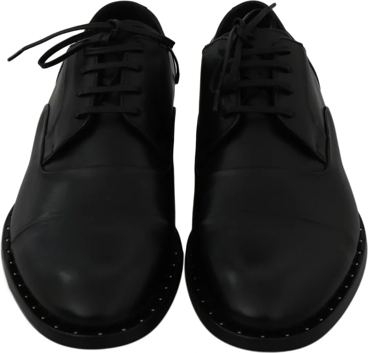 Black Leather Derby Formal Men's Shoes - Image 2