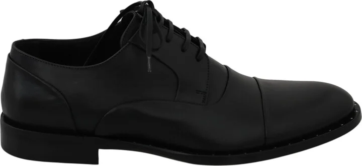 Black Leather Derby Formal Men's Shoes