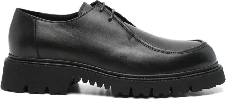 Black Leather Derby Shoes
