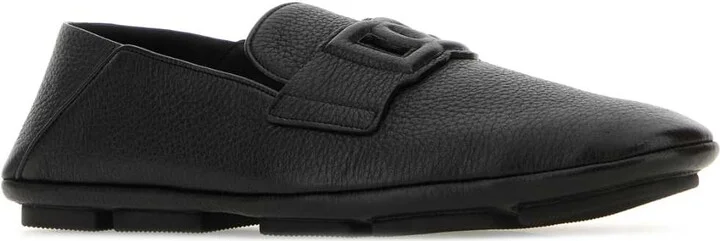 Black Leather Driver Loafers - Image 2