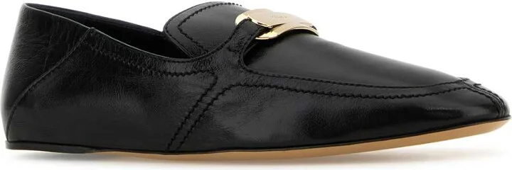 Black Leather Elaine Loafers - Image 2