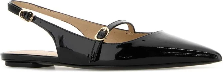 Black Leather Emilia Ballerinas - Image 2