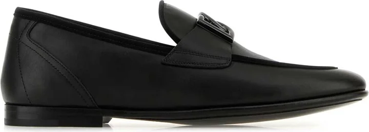 Black Leather Erice Loafers