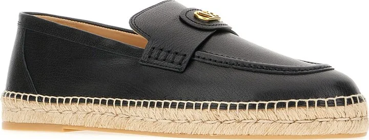 Black Leather Espadrilles - Image 2