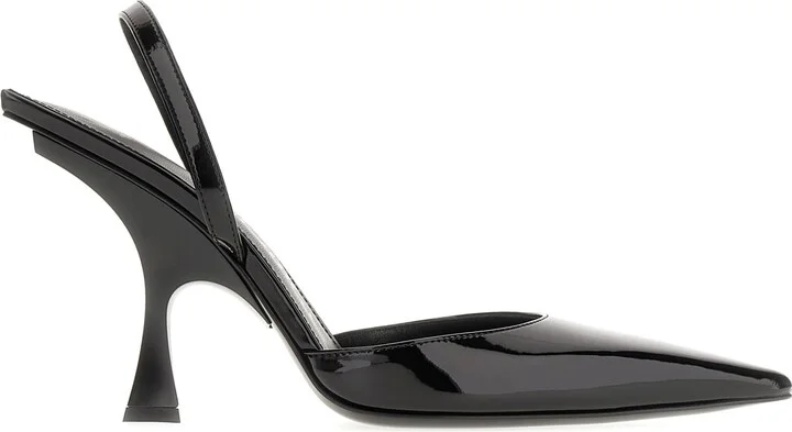 Black Leather Ester Pumps