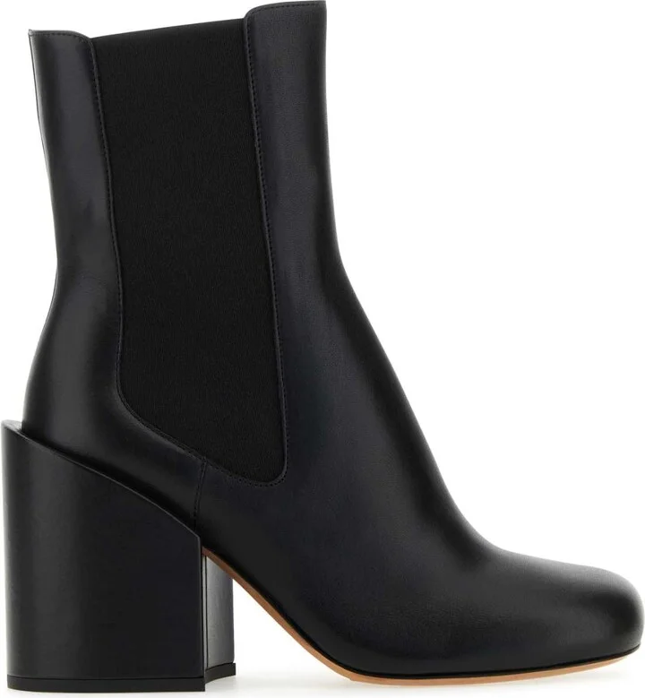 Black Leather Etra Ankle Boots