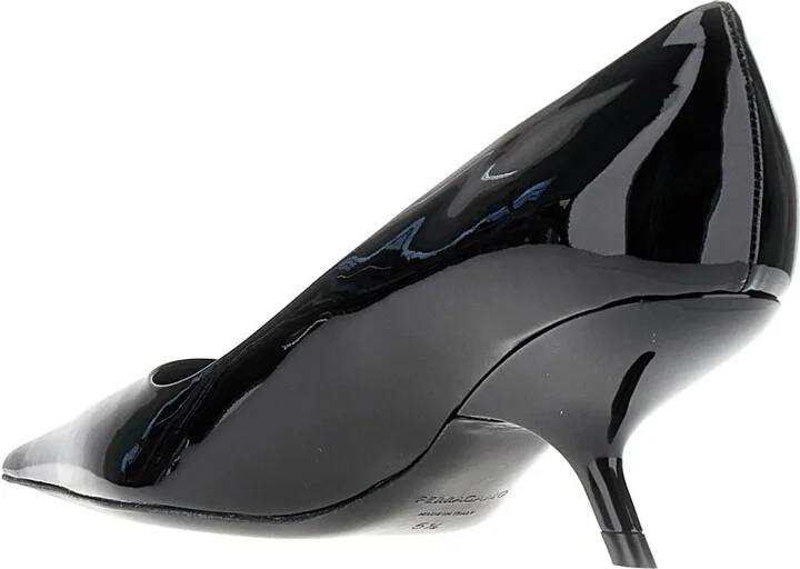 Black Leather Eva Pumps - Image 3