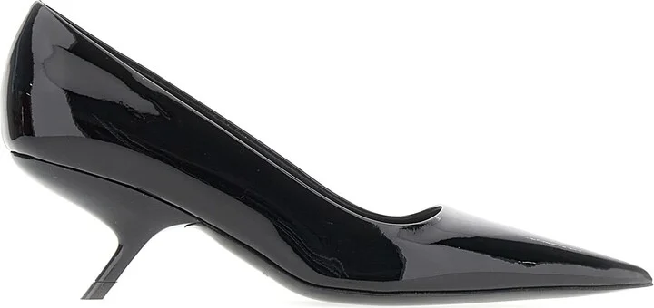 Black Leather Eva Pumps