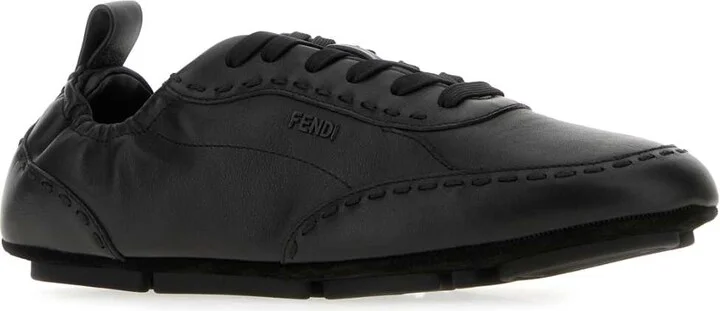 Black Leather Fendi Fit Sneakers - Image 2