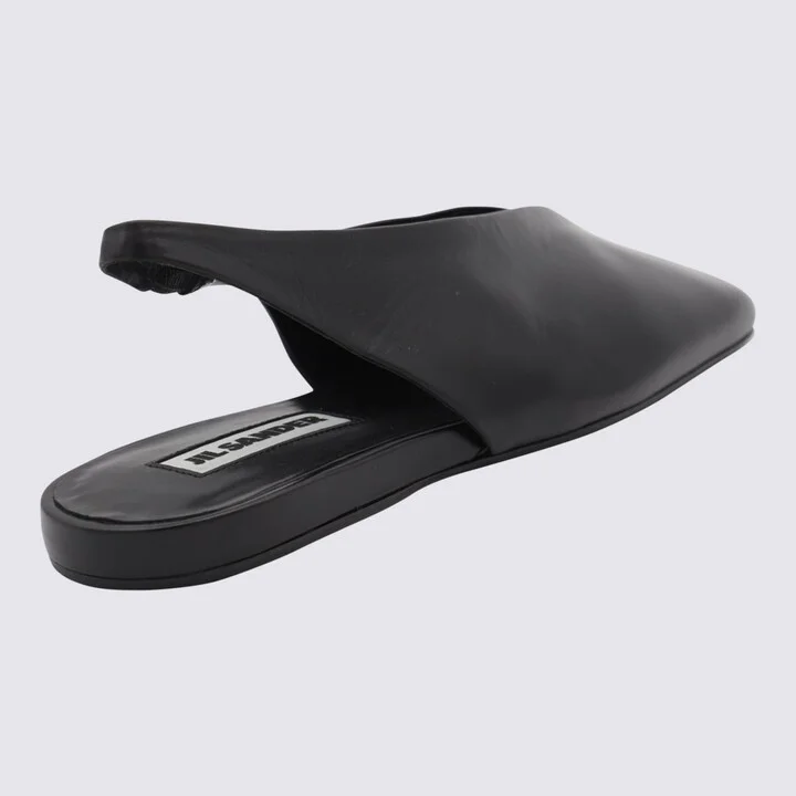 Black Leather Flats - Image 2