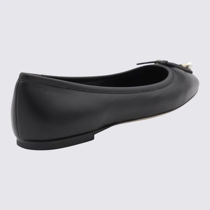 Black Leather Flats - Image 2