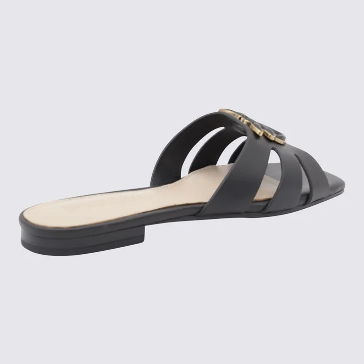 Black Leather Flats - Image 2