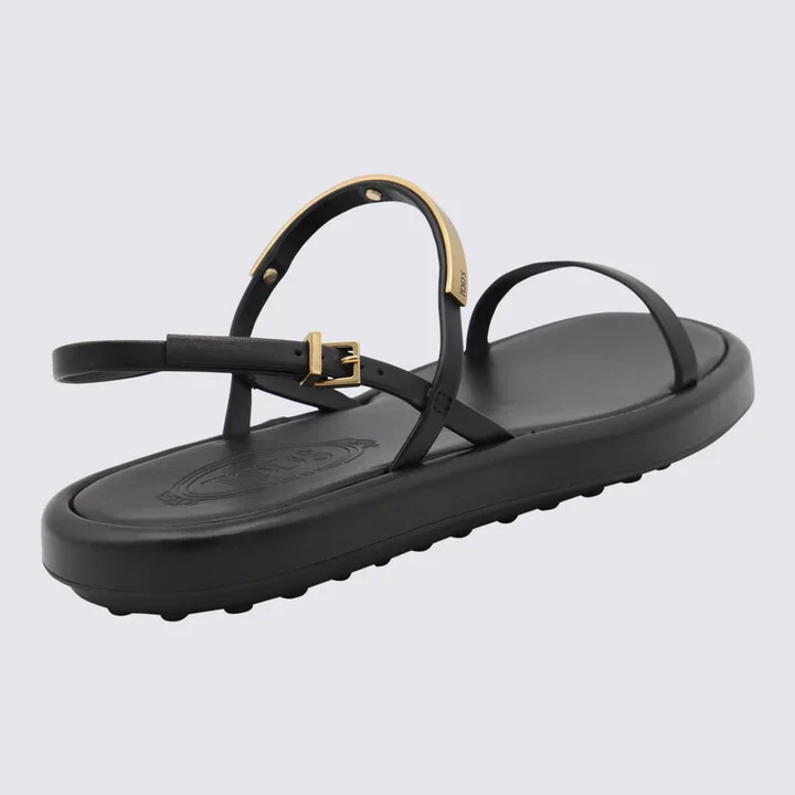 Black Leather Flats - Image 2