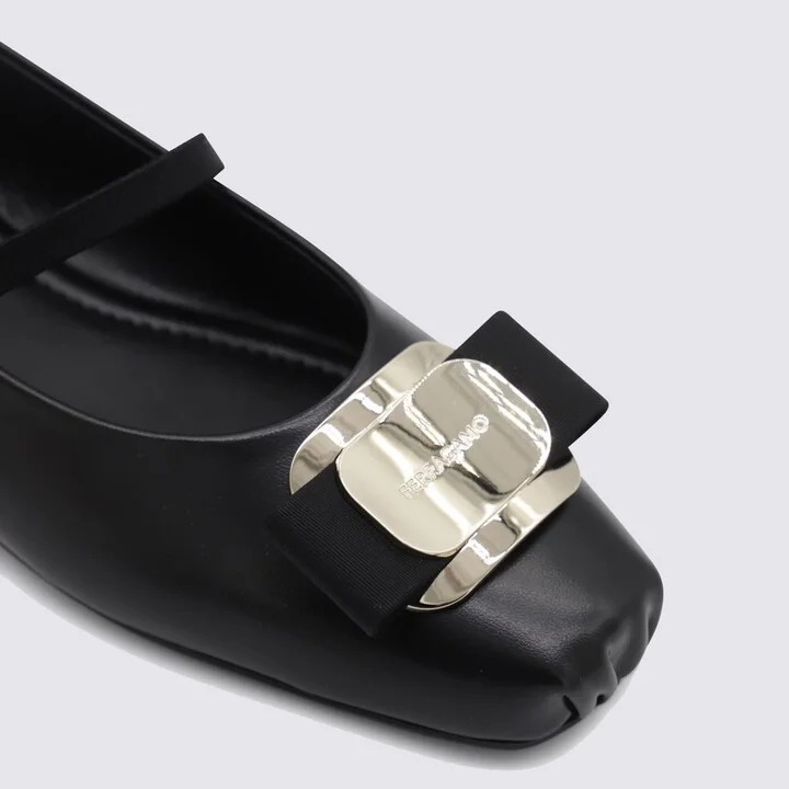 Black Leather Flats - Image 4