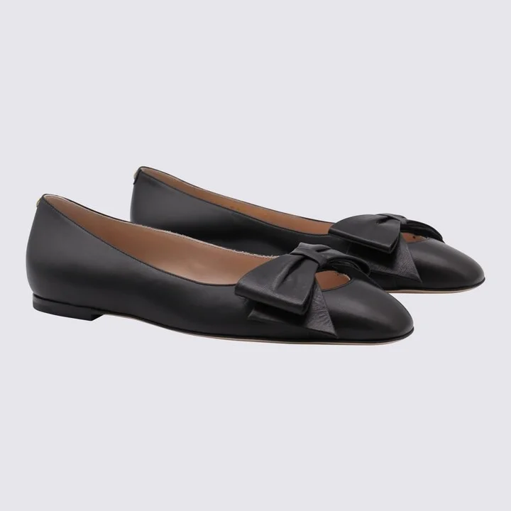 Black Leather Flats - Image 2