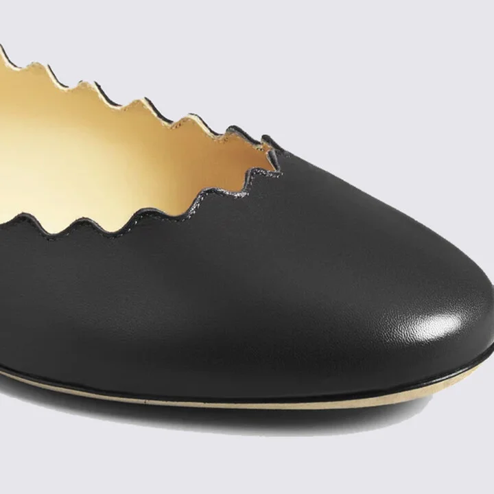 Black Leather Flats - Image 4