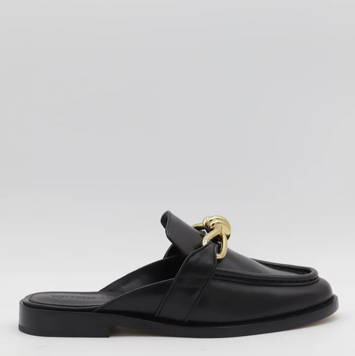 Black Leather Flats