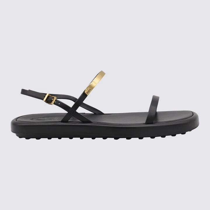 Black Leather Flats
