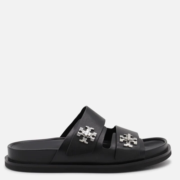 Black Leather Flats