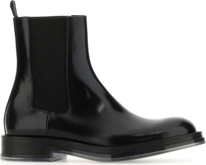 Black leather Float ankle boots