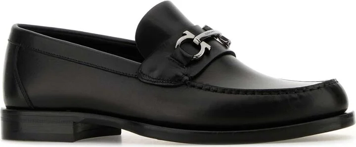 Black Leather Fort Loafers - Image 2